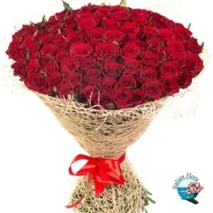 Bouquet con 50 rose rosse