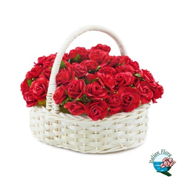 Cesto di rose rosse