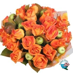 Bouquet con rose arancioni