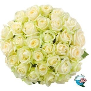 Bouquet con 24 rose bianche